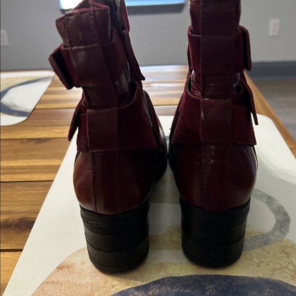 Miz Mooz Skye Ruby Red Moto Boots - Picture 3 of 7